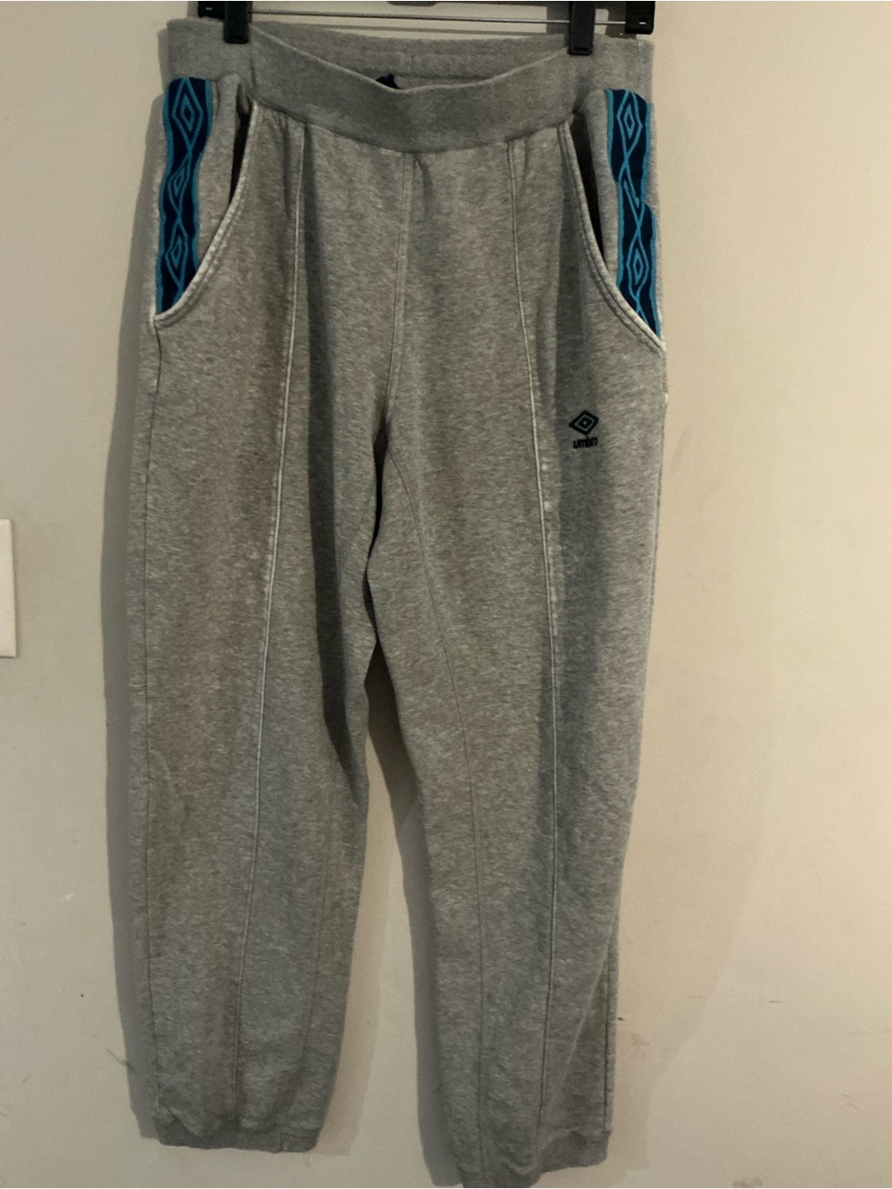 Umbro Grey Sweatpants with Blue Accent Trim